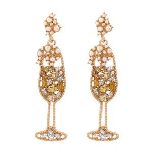 Crystal Champagne Flute Earrings